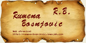 Rumena Bošnjović vizit kartica